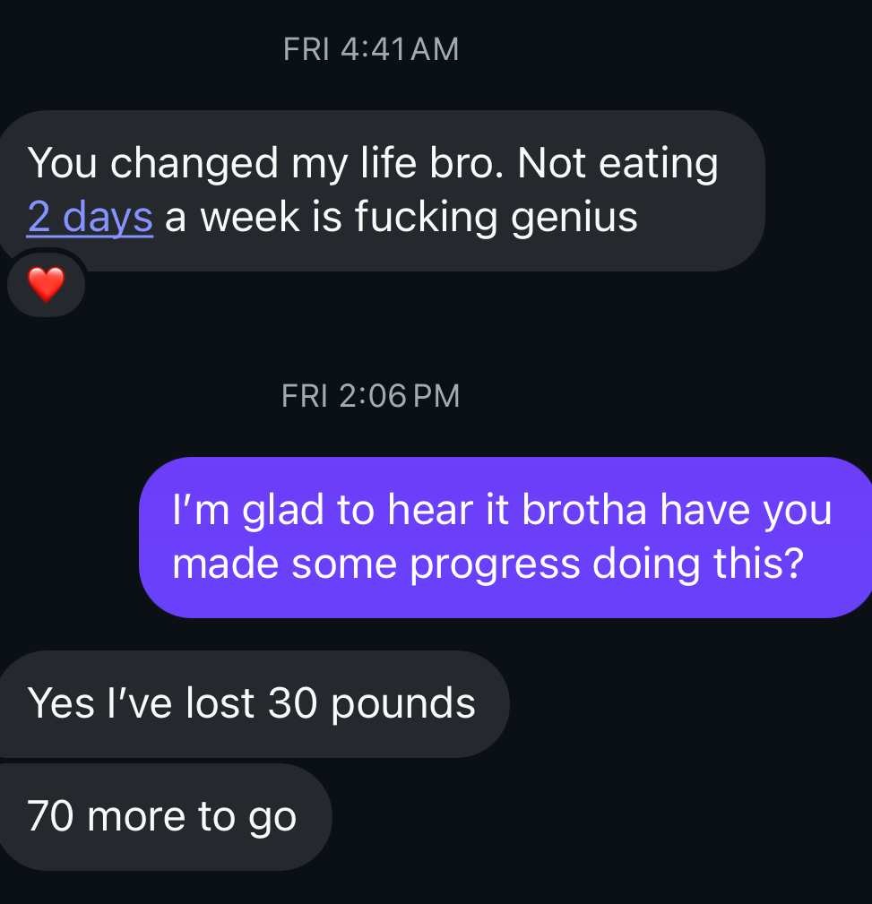 DM — 30 lbs down