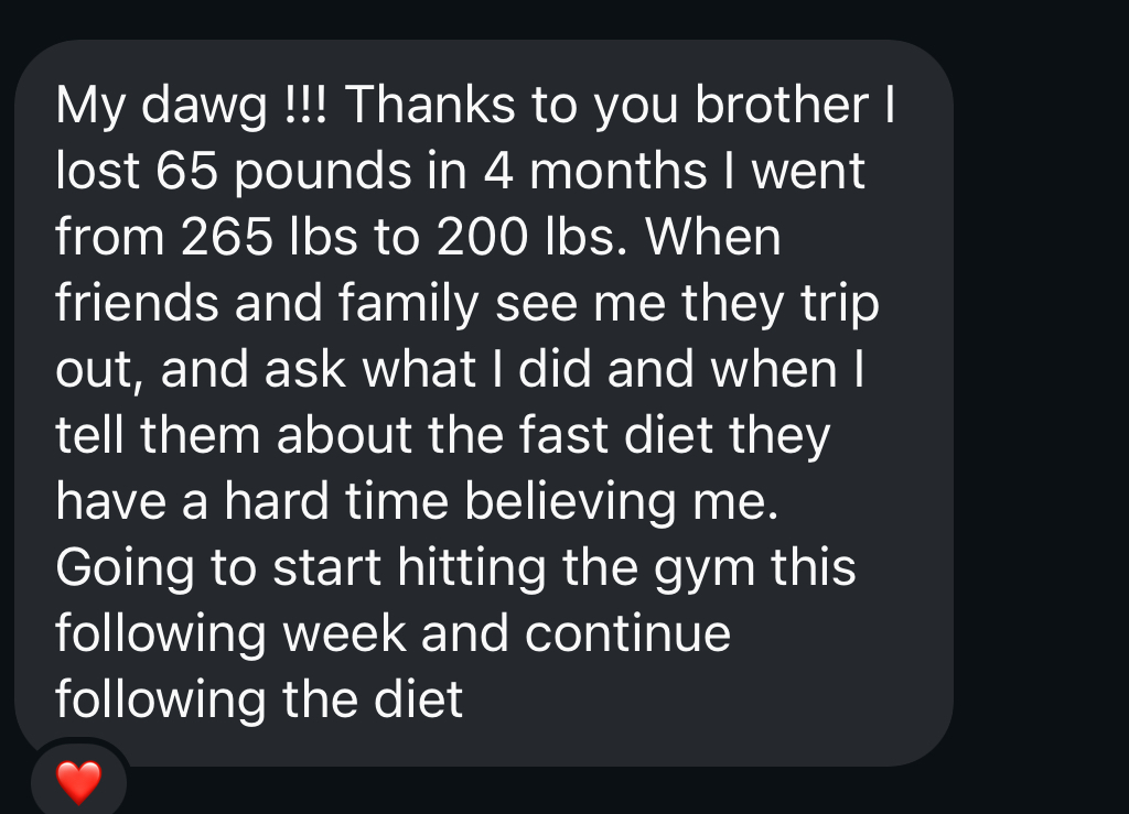 DM — 65 lbs in 4 months